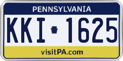 PA license plate KKI1625