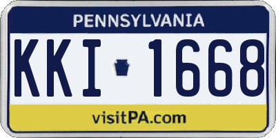 PA license plate KKI1668