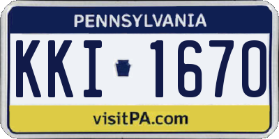 PA license plate KKI1670
