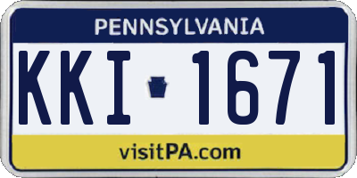PA license plate KKI1671