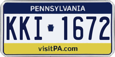 PA license plate KKI1672