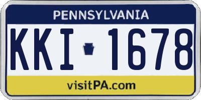PA license plate KKI1678