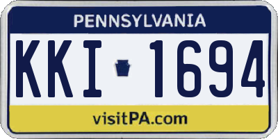 PA license plate KKI1694