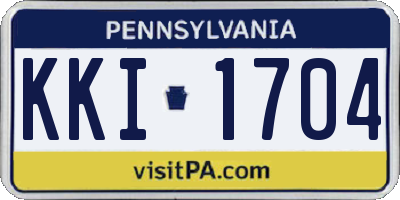 PA license plate KKI1704