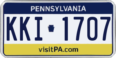 PA license plate KKI1707