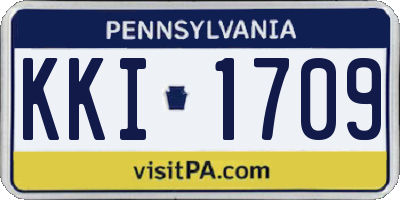 PA license plate KKI1709