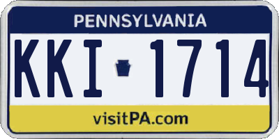 PA license plate KKI1714