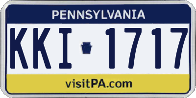PA license plate KKI1717