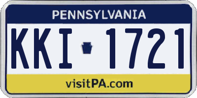PA license plate KKI1721