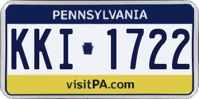 PA license plate KKI1722