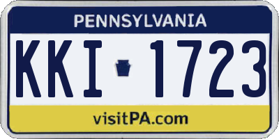 PA license plate KKI1723