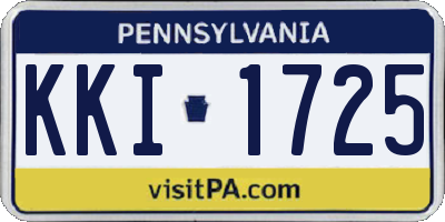 PA license plate KKI1725