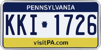PA license plate KKI1726