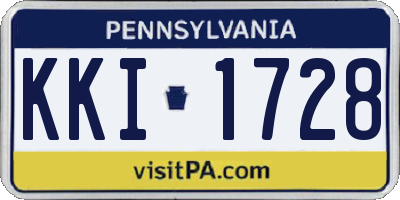 PA license plate KKI1728