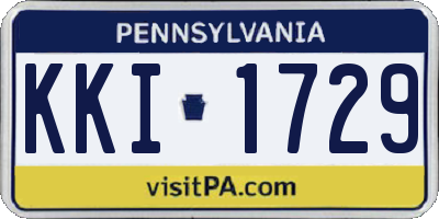 PA license plate KKI1729