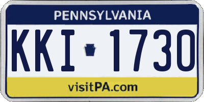 PA license plate KKI1730
