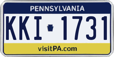 PA license plate KKI1731