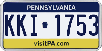 PA license plate KKI1753