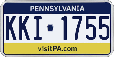 PA license plate KKI1755