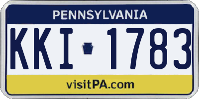 PA license plate KKI1783