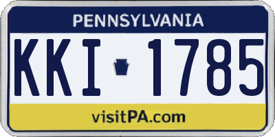PA license plate KKI1785