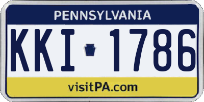 PA license plate KKI1786