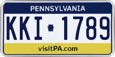 PA license plate KKI1789