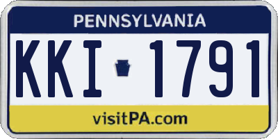 PA license plate KKI1791