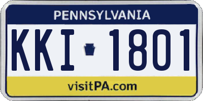 PA license plate KKI1801