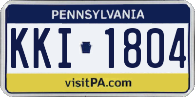 PA license plate KKI1804