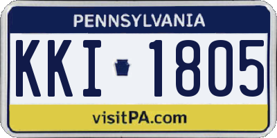 PA license plate KKI1805