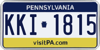 PA license plate KKI1815