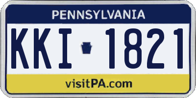 PA license plate KKI1821
