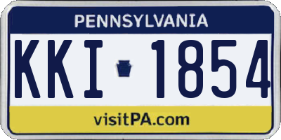 PA license plate KKI1854