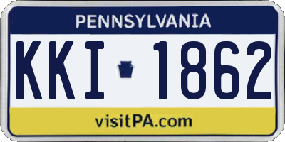 PA license plate KKI1862