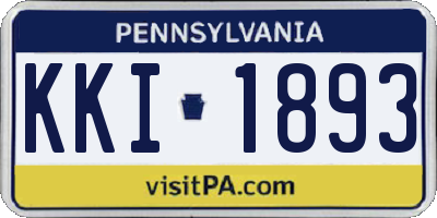 PA license plate KKI1893