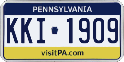 PA license plate KKI1909