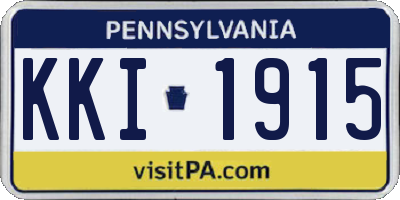 PA license plate KKI1915