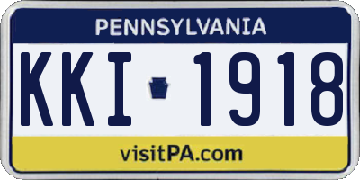 PA license plate KKI1918