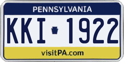 PA license plate KKI1922