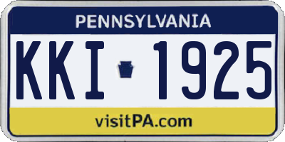 PA license plate KKI1925