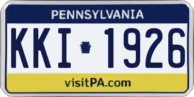 PA license plate KKI1926