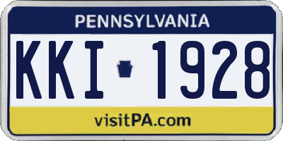 PA license plate KKI1928