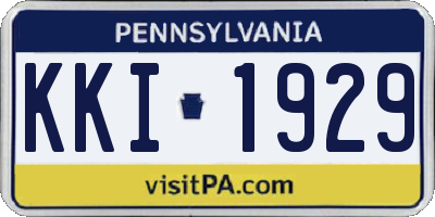 PA license plate KKI1929