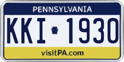 PA license plate KKI1930