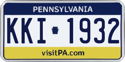 PA license plate KKI1932