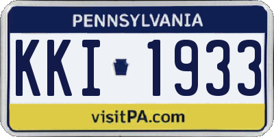 PA license plate KKI1933