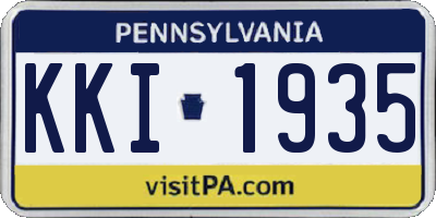 PA license plate KKI1935