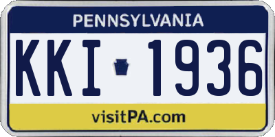 PA license plate KKI1936