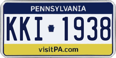 PA license plate KKI1938
